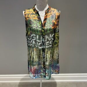 Colorful Graphic Sleeveless Top